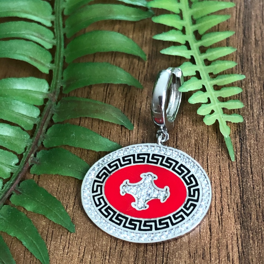 Red and silver necklace or earing!